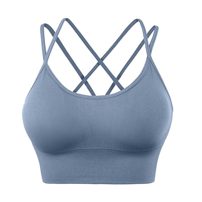 Women's sports Gym Bra white Cross Cropped Bras